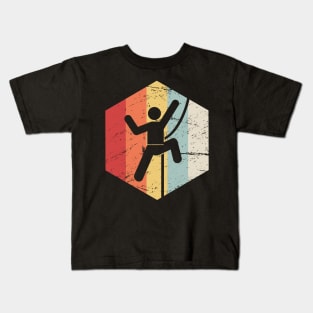 Retro Rock Climbing Icon Kids T-Shirt